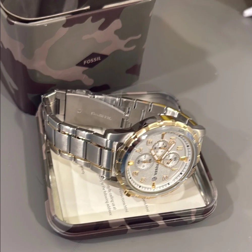 Fossil Two-Tone Chronograph Watch - Picture 3 of 3